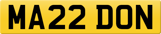 MA22 DON private number plate